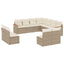 sofasæt til haven 11 dele med hynder polyrattan beige