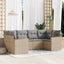sofasæt til haven 6 dele med hynder polyrattan beige