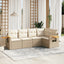 sofasæt til haven 5 dele med hynder polyrattan beige