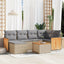 sofasæt til haven 7 dele med hynder polyrattan beige