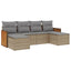 sofasæt til haven 6 dele med hynder polyrattan beige