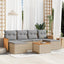 sofasæt til haven 7 dele med hynder polyrattan beige