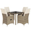 spisebordssæt til haven 5 dele med hynder polyrattan beige