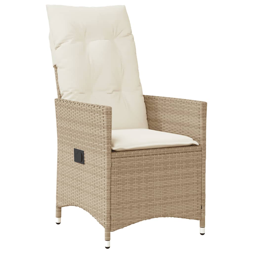 spisebordssæt til haven 5 dele med hynder polyrattan beige