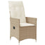spisebordssæt til haven 9 dele med hynder polyrattan beige