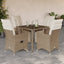 bistrosæt til haven 5 dele med hynder polyrattan beige