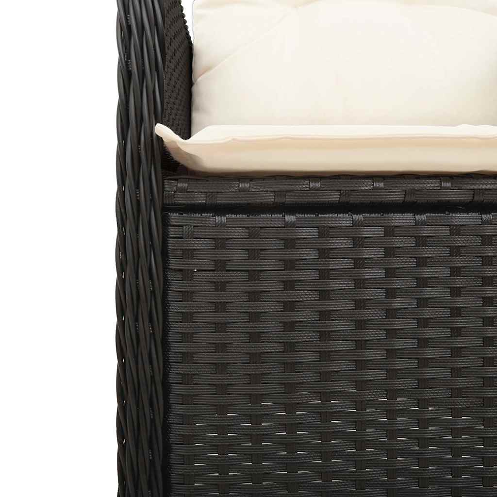 bistrosæt til haven 7 dele med hynder polyrattan sort