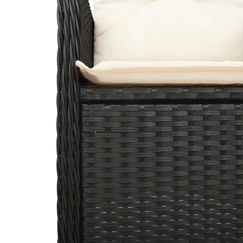 bistrosæt til haven 9 dele med hynder polyrattan sort