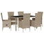spisebordssæt til haven 7 dele med hynder polyrattan beige