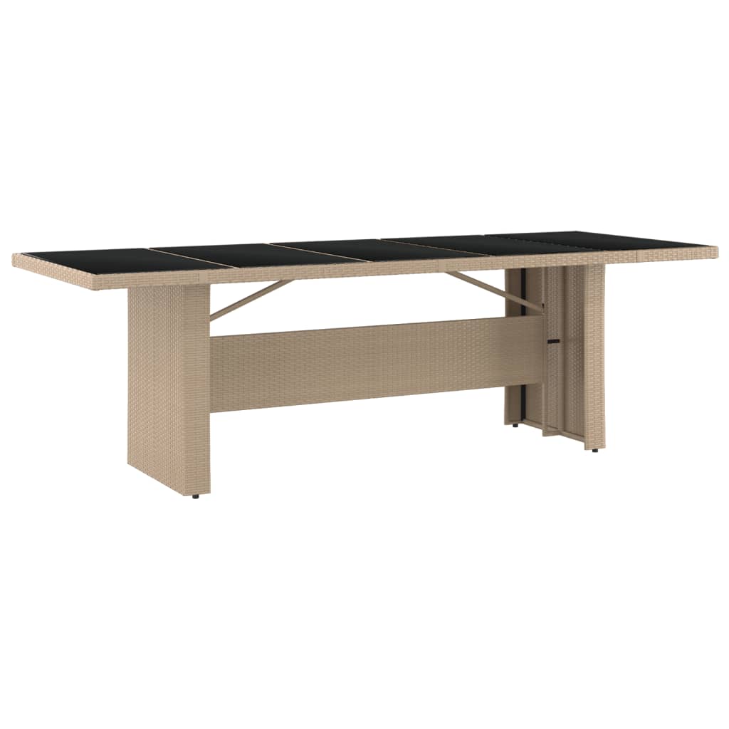 spisebordssæt til haven 7 dele med hynder polyrattan beige