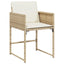 spisebordssæt til haven 5 dele med hynder polyrattan beige