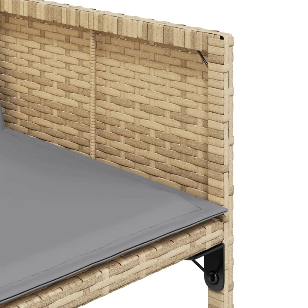 spisebordssæt til haven 9 dele med hynder polyrattan beige