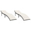 liggestole 2 stk. med hynder polyrattan sort