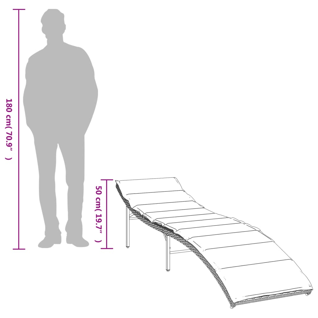 liggestole 2 stk. med hynder polyrattan brun