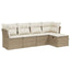 sofasæt til haven 5 dele med hynder polyrattan beige