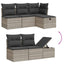 sofasæt 5 dele med hynder polyrattan lysegrå