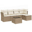 sofasæt til haven 6 dele med hynder polyrattan beige