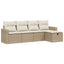 sofasæt til haven 5 dele med hynder polyrattan beige