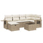 sofasæt til haven 7 dele med hynder polyrattan beige