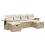 sofasæt til haven 6 dele med hynder polyrattan beige