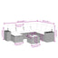 sofasæt til haven 8 dele med hynder polyrattan lysegrå