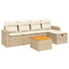 sofasæt til haven 6 dele med hynder polyrattan beige