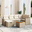 sofasæt til haven 7 dele med hynder polyrattan beige