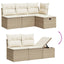 sofasæt til haven 7 dele med hynder polyrattan beige