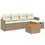 sofasæt til haven 6 dele med hynder polyrattan beige