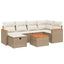 sofasæt til haven 7 dele med hynder polyrattan beige
