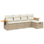 sofasæt til haven 5 dele med hynder polyrattan beige
