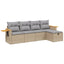 havesofasæt 5 dele med hynder polyrattan beige