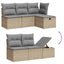 havesofasæt 7 dele med hynder polyrattan beige