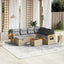 havesofasæt 8 dele med hynder polyrattan beige