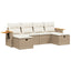 sofasæt til haven 6 dele med hynder polyrattan beige