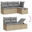 havesofasæt 6 dele med hynder polyrattan beige