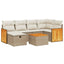 sofasæt til haven 7 dele med hynder polyrattan beige