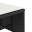 haveskammel med hynder 4 stk. 40x40x35 cm polyrattan sort