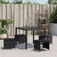 haveskammel med hynder 4 stk. 40x40x35 cm polyrattan sort