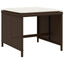 haveskamler 4 stk. med hynder 40x40x35 cm polyrattan brun