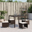 haveskamler 4 stk. med hynder 40x40x35 cm polyrattan brun