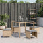 haveskamler 4 stk. med hynder 40x40x35 cm polyrattan beige