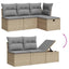 sofasæt til haven 6 dele med hynder polyrattan beige
