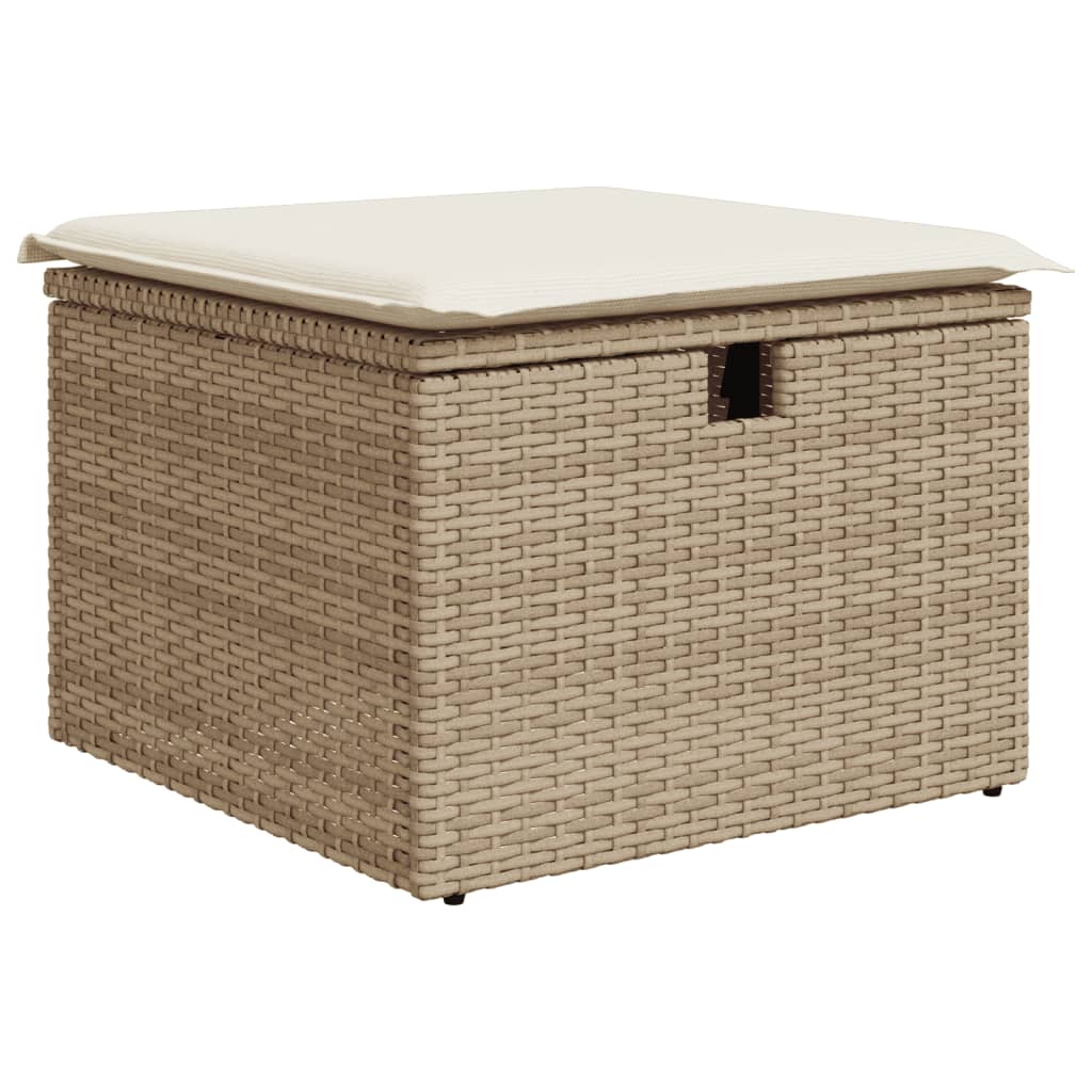 sofasæt til haven 7 dele med hynder polyrattan beige