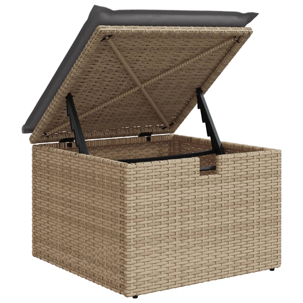 sofasæt til haven 7 dele med hynder polyrattan beige