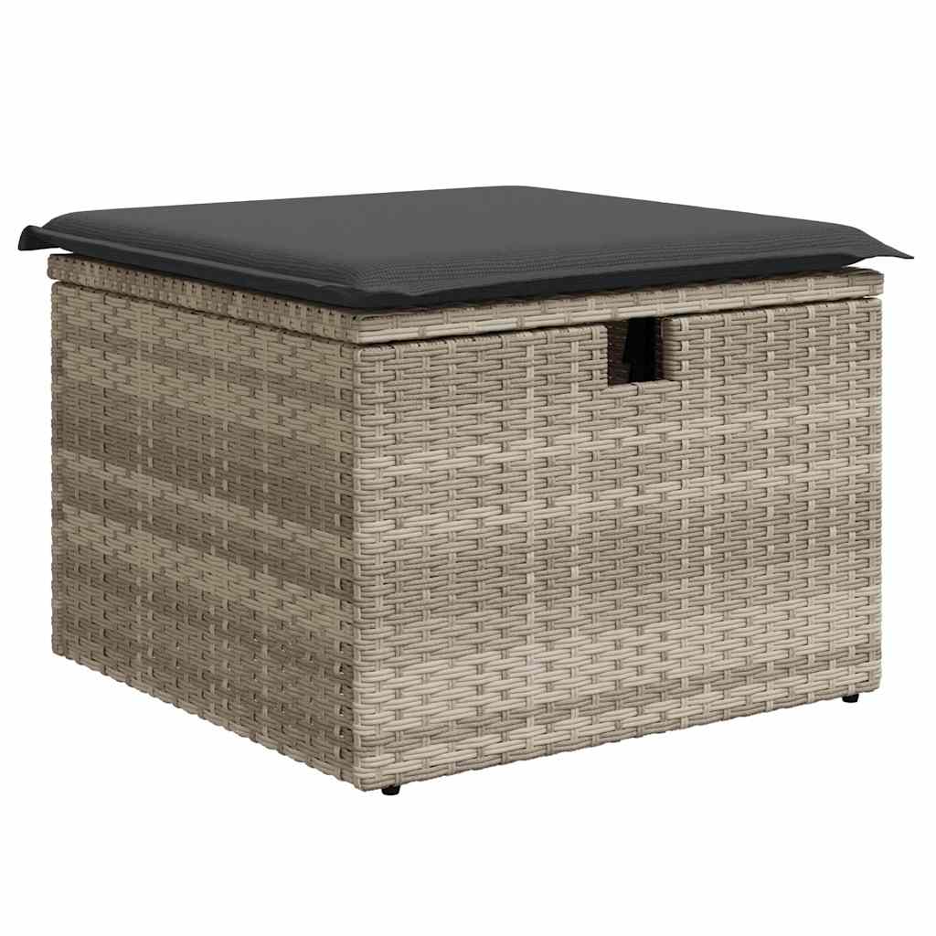 sofasæt til haven 9 dele med hynder polyrattan lysegrå