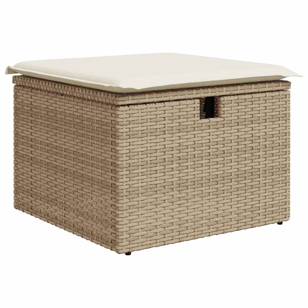 sofasæt til haven 7 dele med hynder polyrattan beige