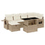 sofasæt til haven 7 dele med hynder polyrattan beige
