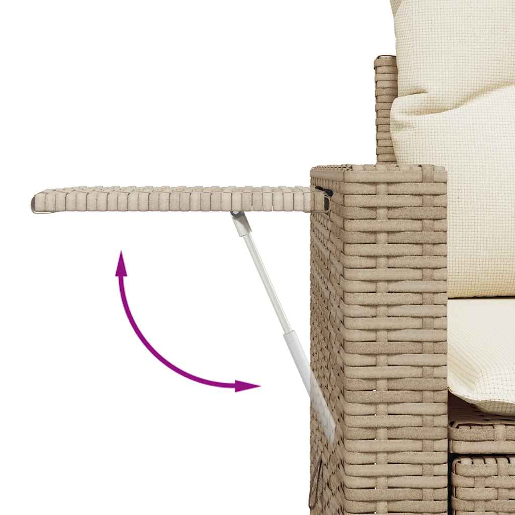 sofasæt til haven 7 dele med hynder polyrattan beige