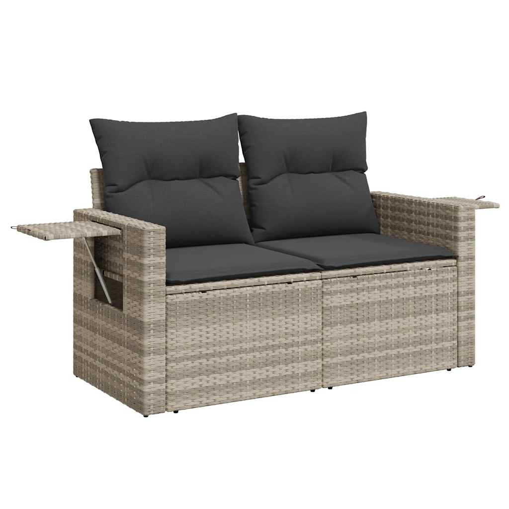 sofasæt til haven 8 dele med hynder polyrattan lysegrå